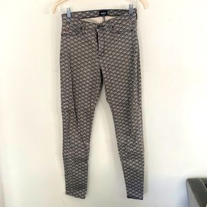 Hudson Nico Deco Skinny Black Silver Jeans Size 28 High Waist!